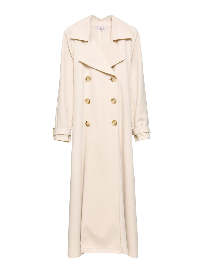Pleats belted trench coat